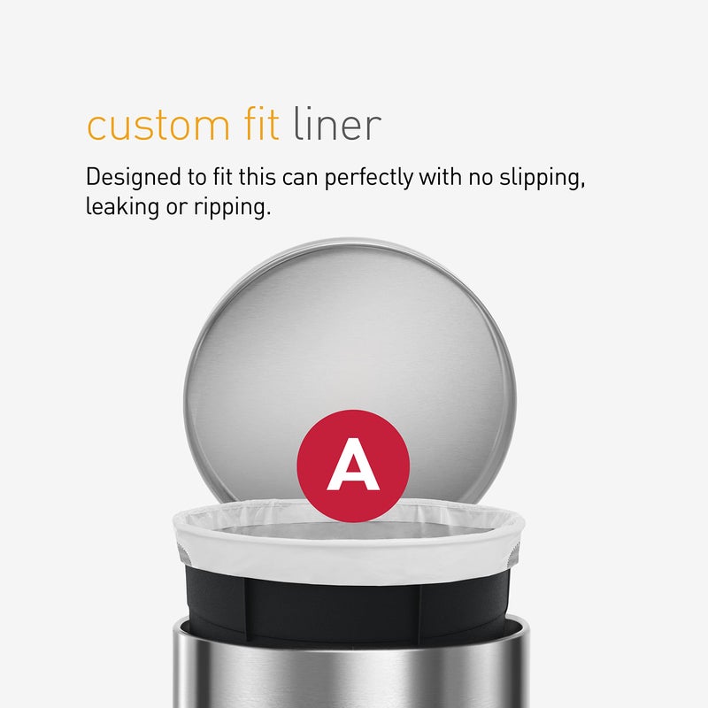 سيمبل هيومان أكياس قمامة برباط من Simplehuman Code A في عبوات موزع، عدد 30، 4.5 لتر / 1.2 جالون، أبيض - Image 4